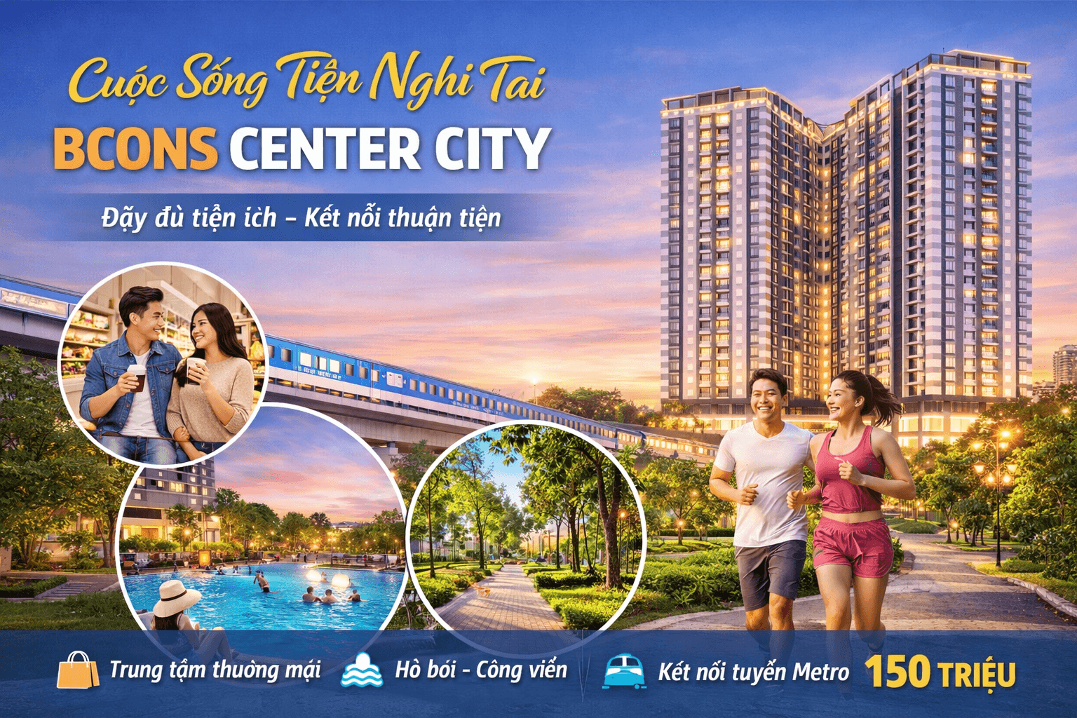 Trải nghiệm cuộc sống tiện nghi tại Bcons Center City – căn hộ đầy đủ tiện ích cho gia đình trẻ